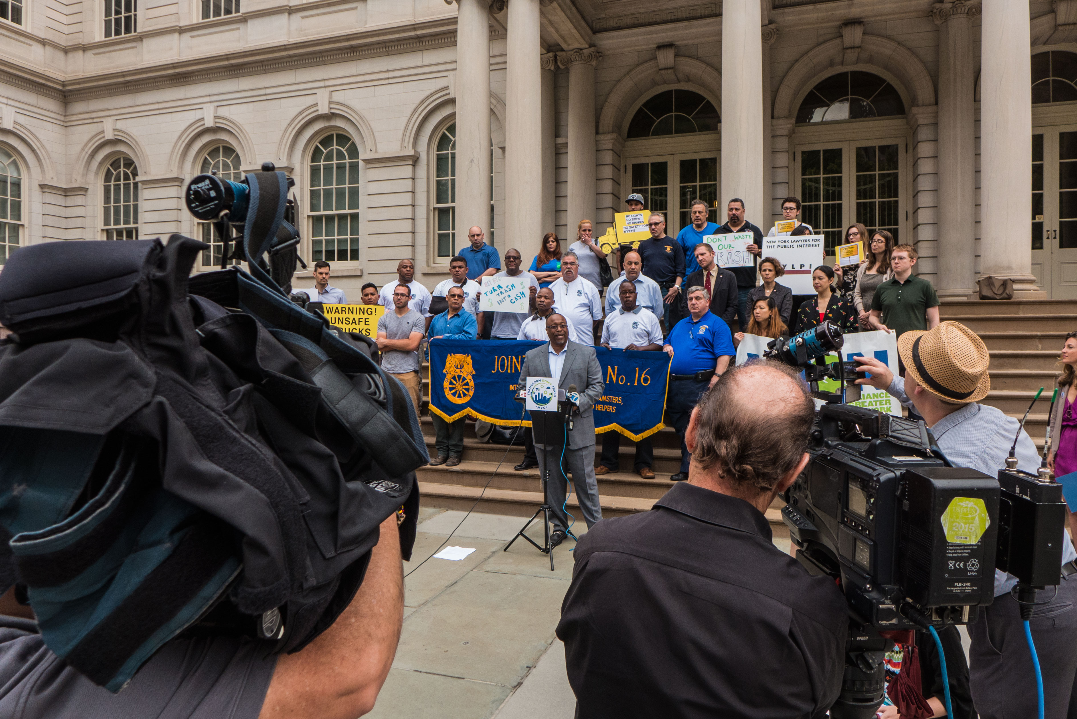 Sean Campbell of Local 813 speaks about private sanitation truck safety