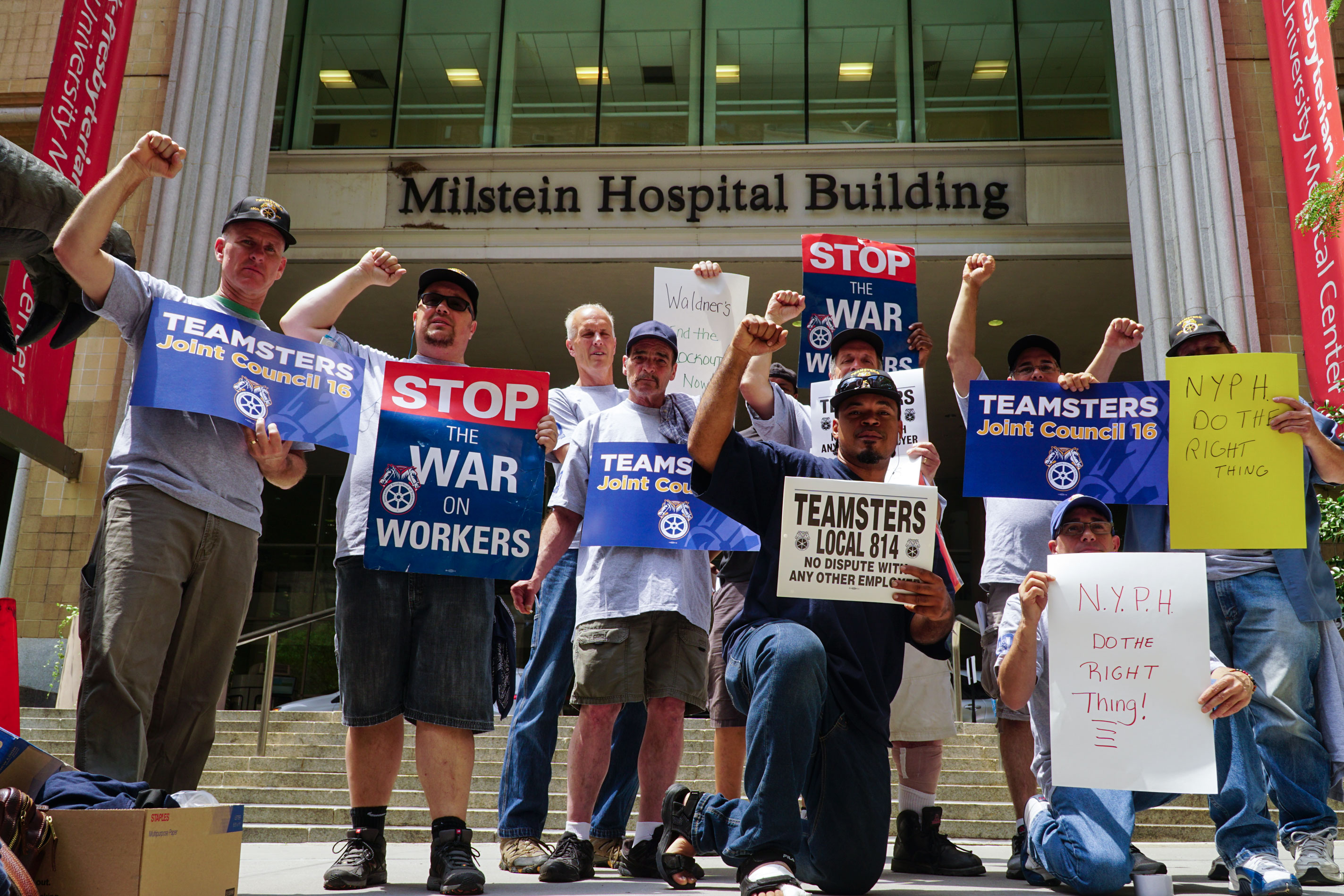 Teamsters protest New York Presbyterian Hospital